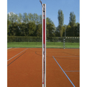 HASPO VOLLEYBALL-PFOSTEN QUADRATISCH 80X80MM NACH EN 1271 UND DVV-NORM I MIT FLASCHENZUG-SPANNMECHANIK